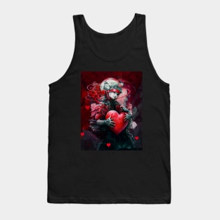 Valentine 2053 No. 1: Futuristic Valentine's Day on a Dark Background Tank Top